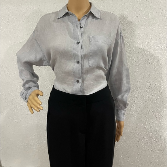 James Perse Gray Button-Up Blouse - Picture 1 of 7